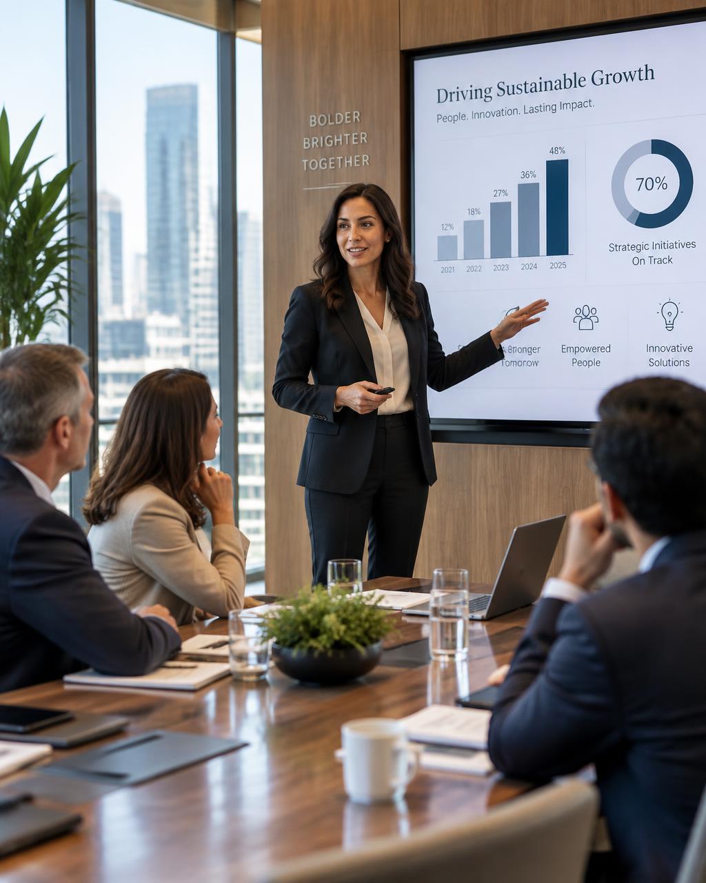 Business presentation in a conference room